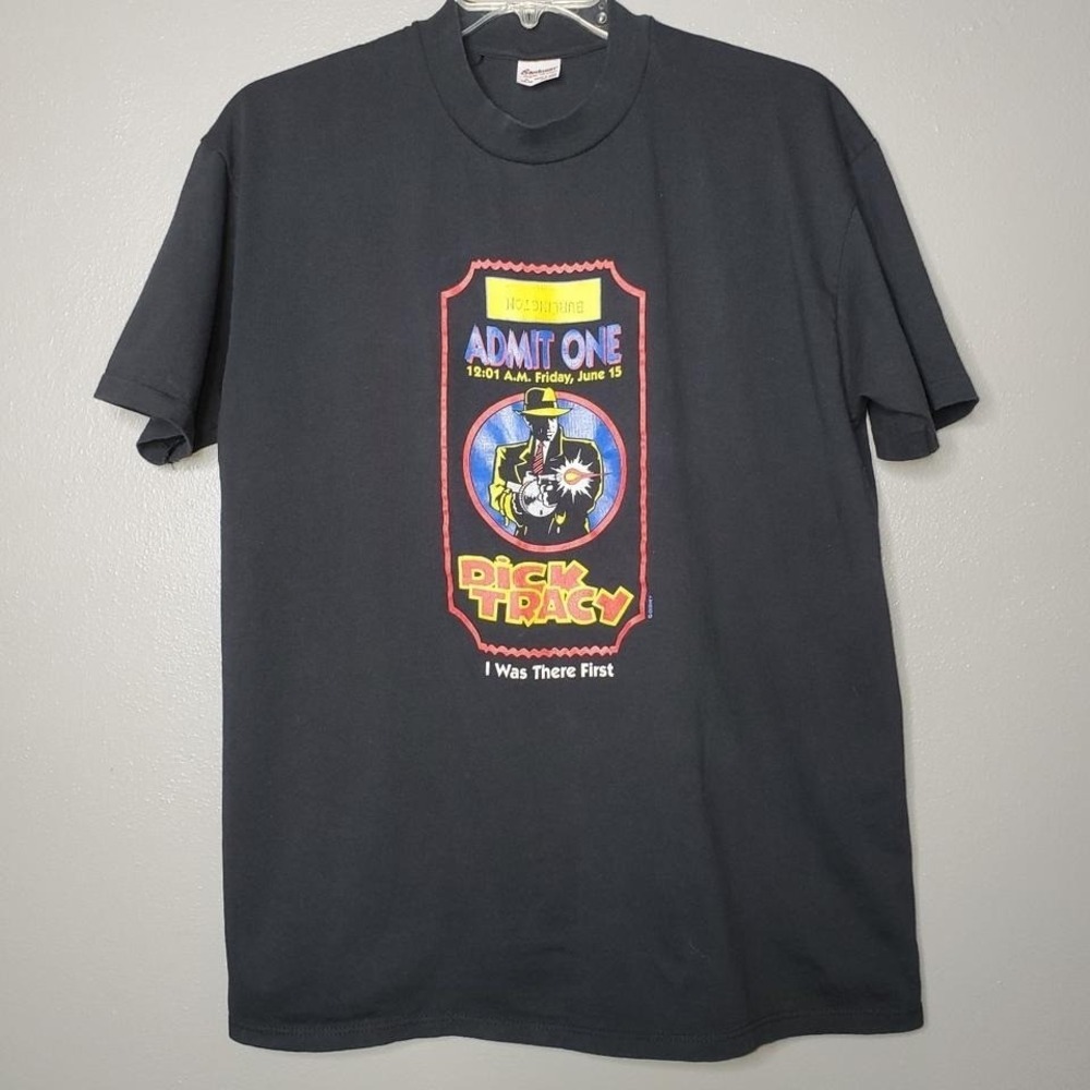 Vintage Dick Tracy 90s stamped Burlington ticket movie tee XL